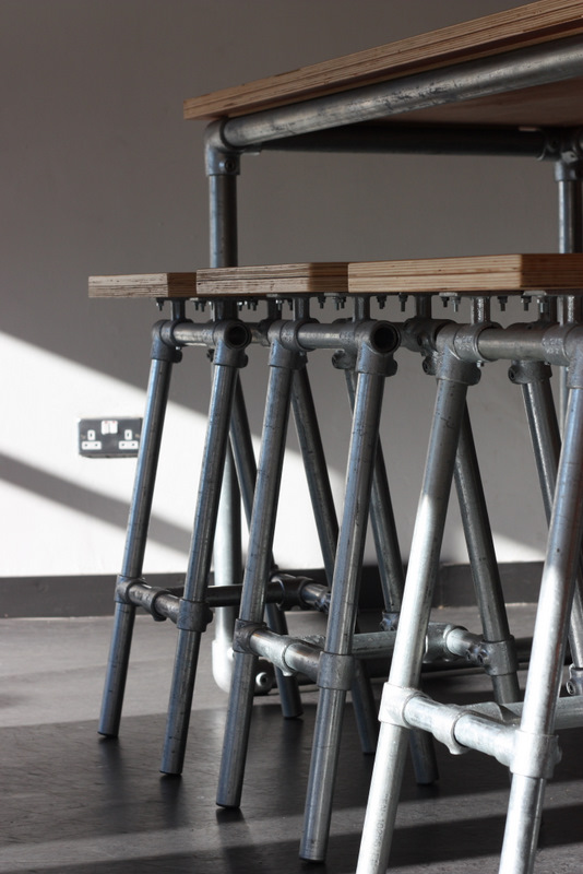  : Industrial Stools Benches and Tables at Famous Dublin Coffee Bar