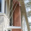 close up on awning support around chimney