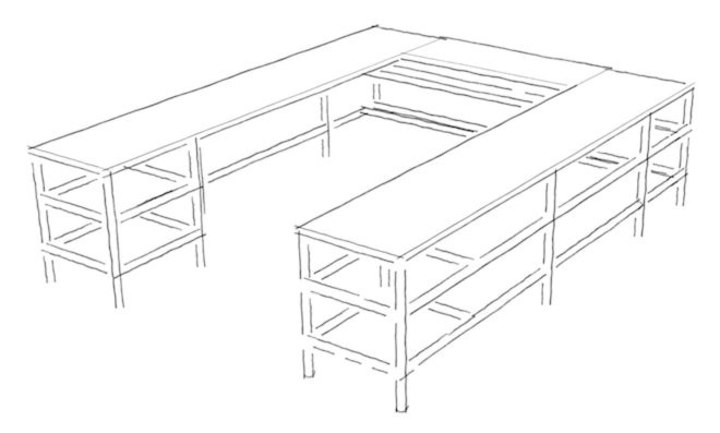 U Shape Desk Design