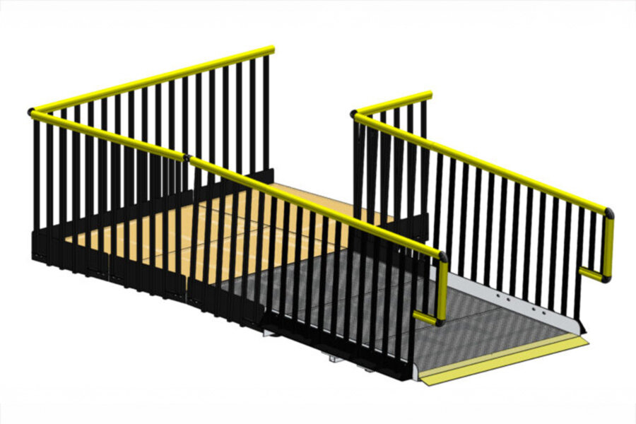 Single Railing Ramp Straight Run Ramps - Ramps | Simplified Building