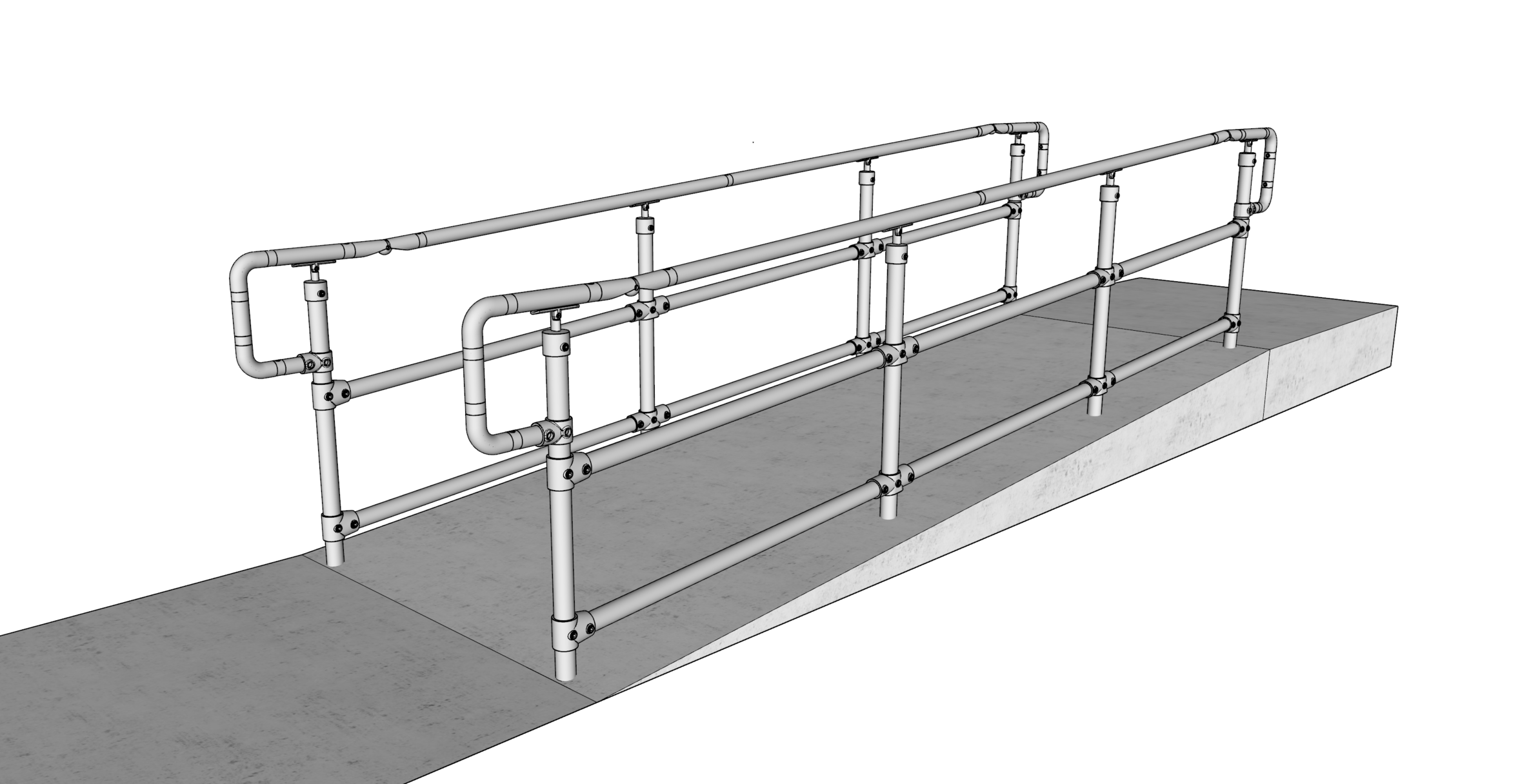 3D Render of ADA Ramp Handrails