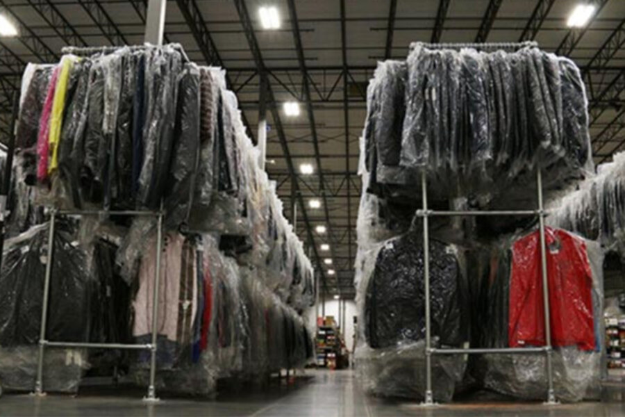 warehouse clothing rack storage
