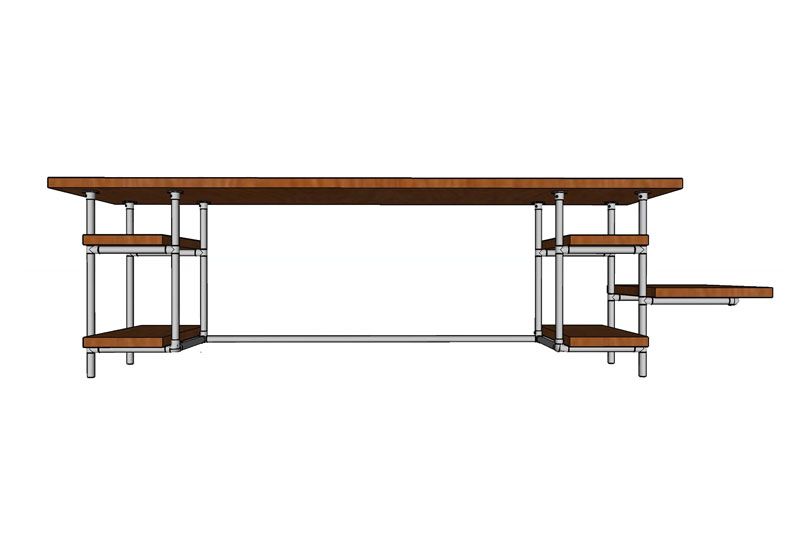 industrial pipe desk with shelves plans 002