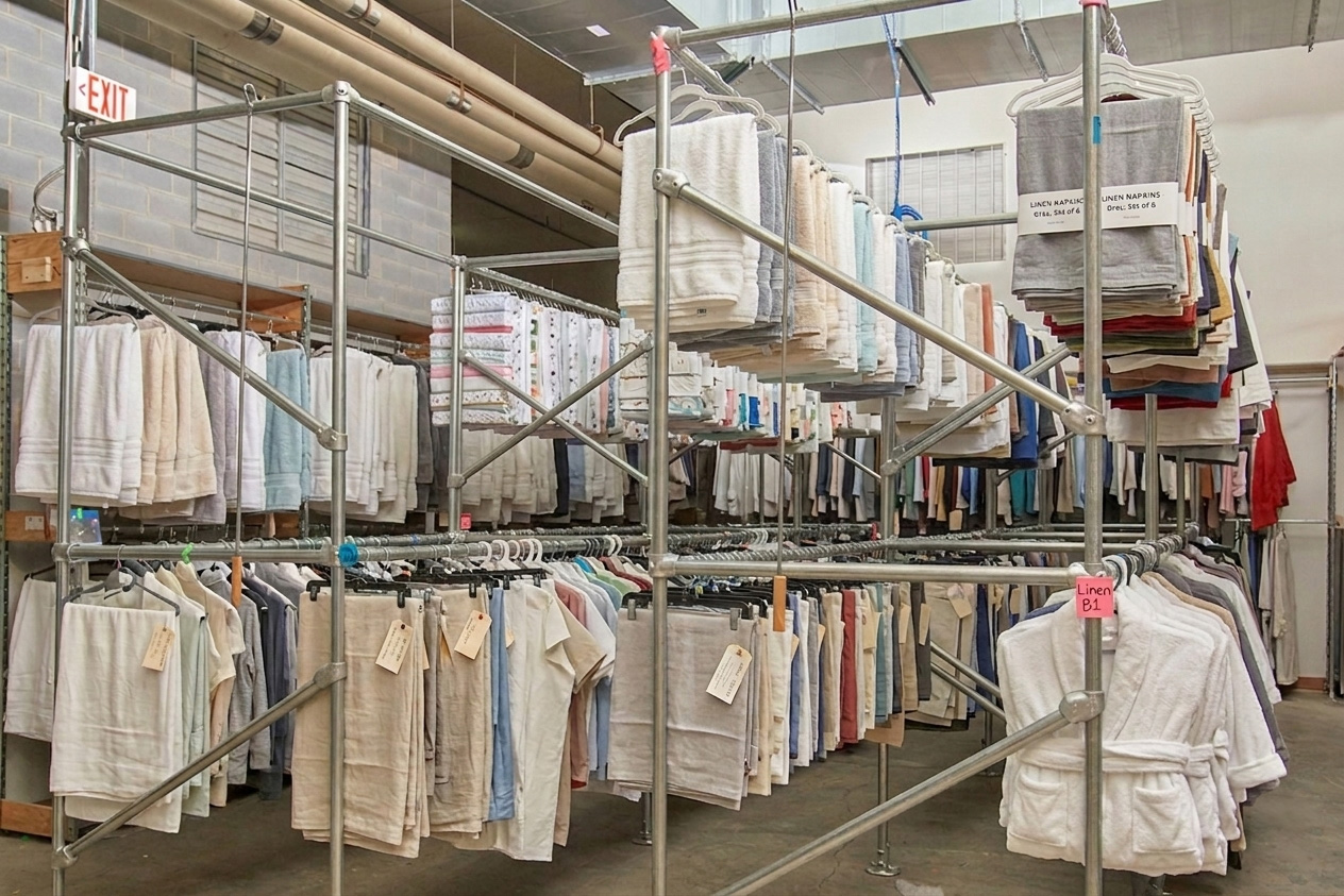linen storage system warehouse