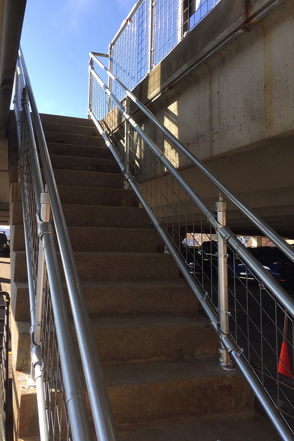 OSHA compliant rail on stairs