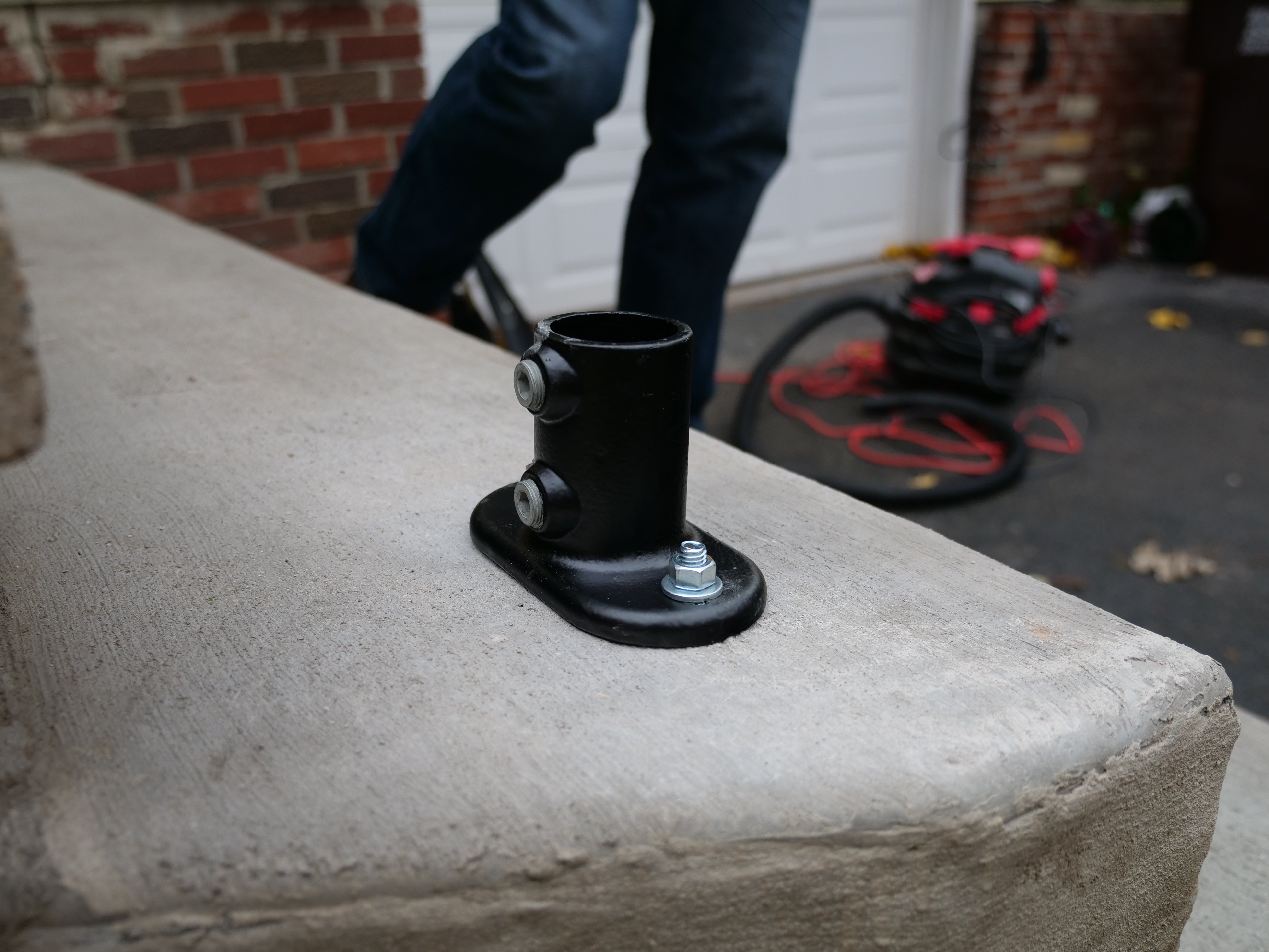 Railing Flange on Concrete Steps