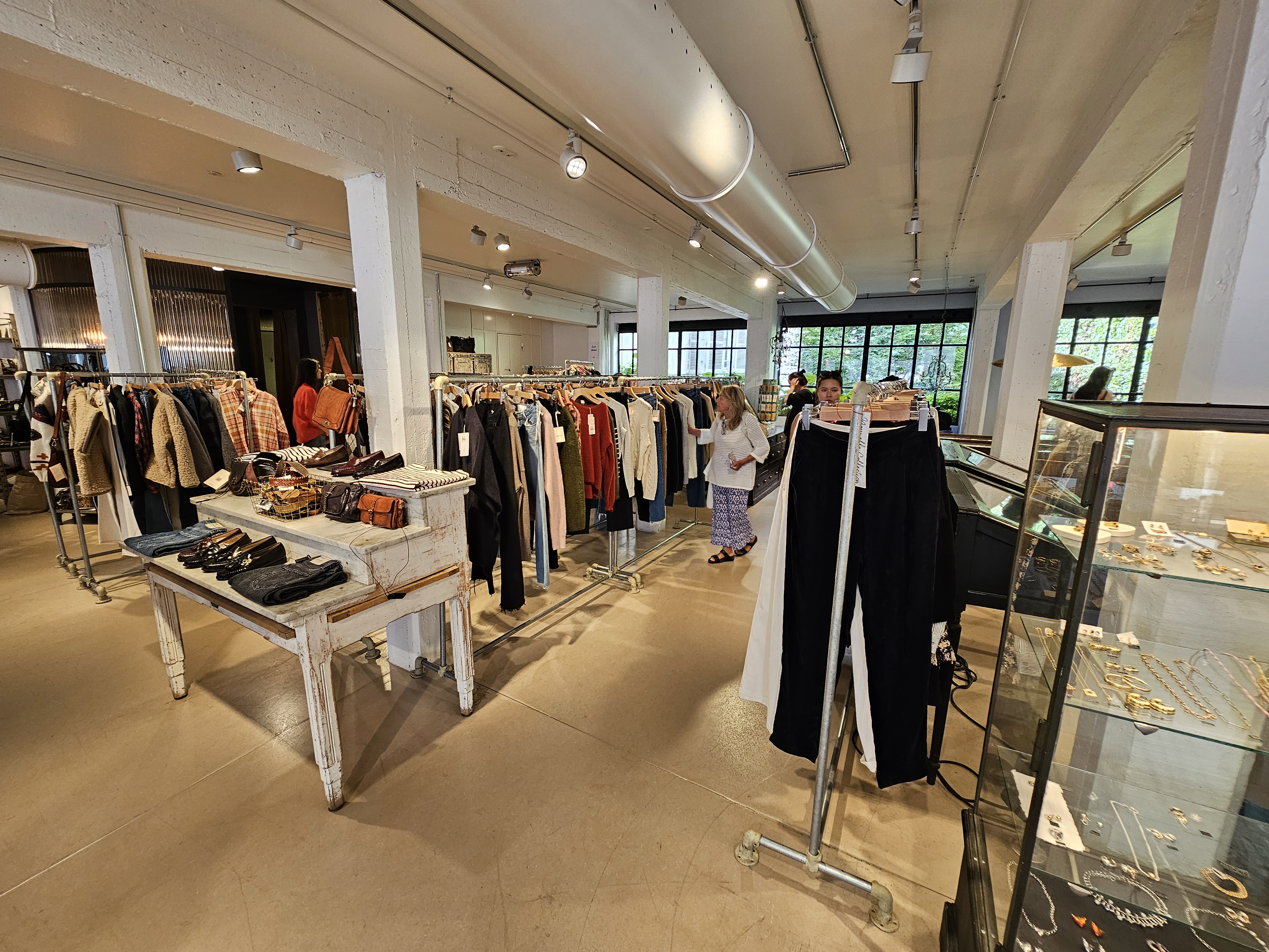 clothing racks for showroom floor