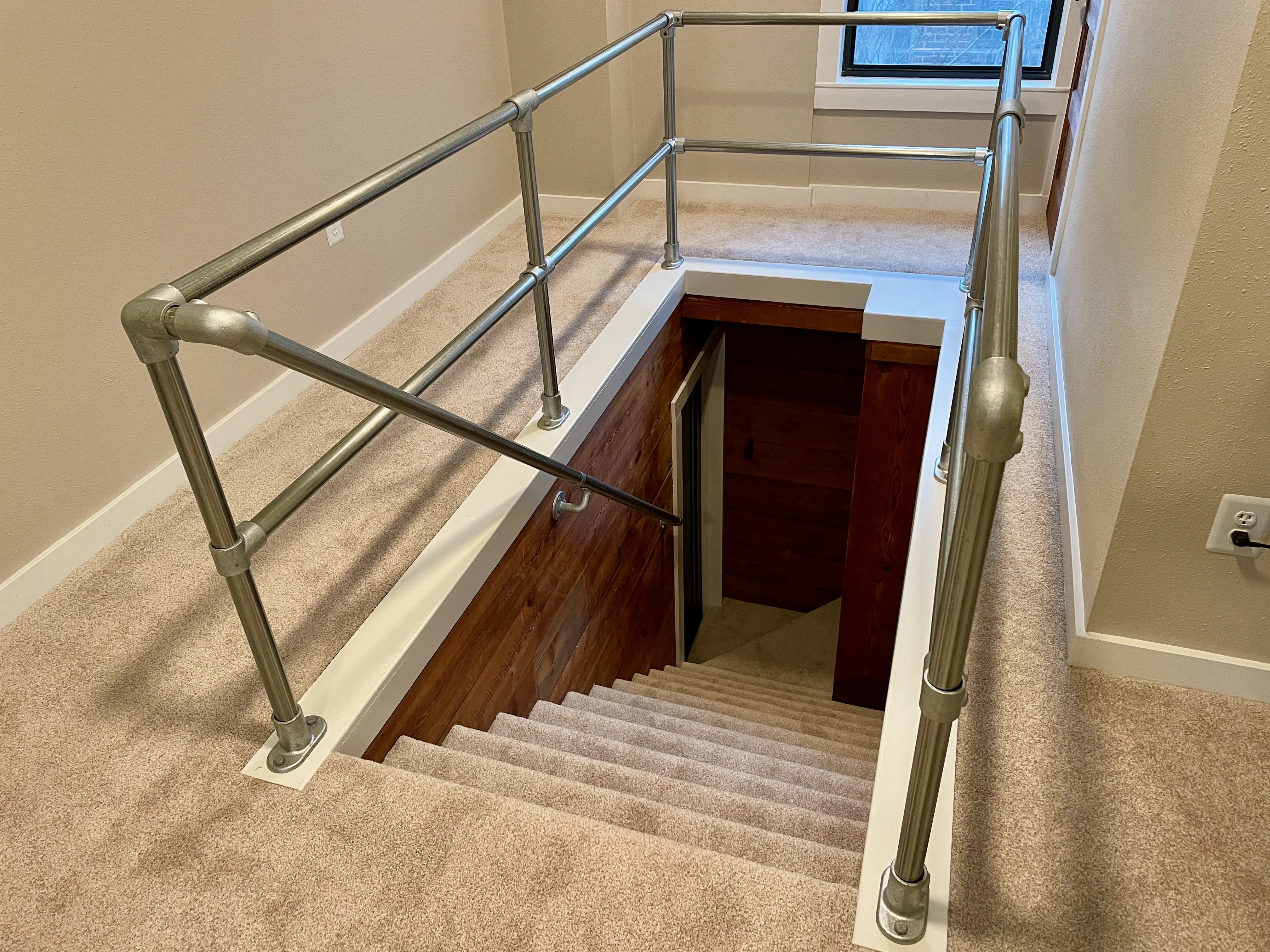 staircase and upstairs railing