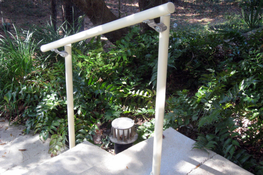 garden steps with railing