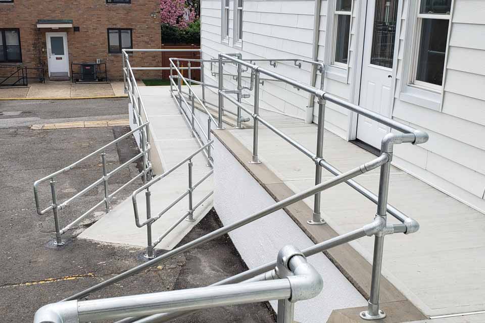 ADA Railing on Complex Concrete Stairs
