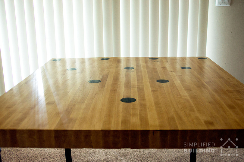 Reclaimed Bowling Alley Table - Finished