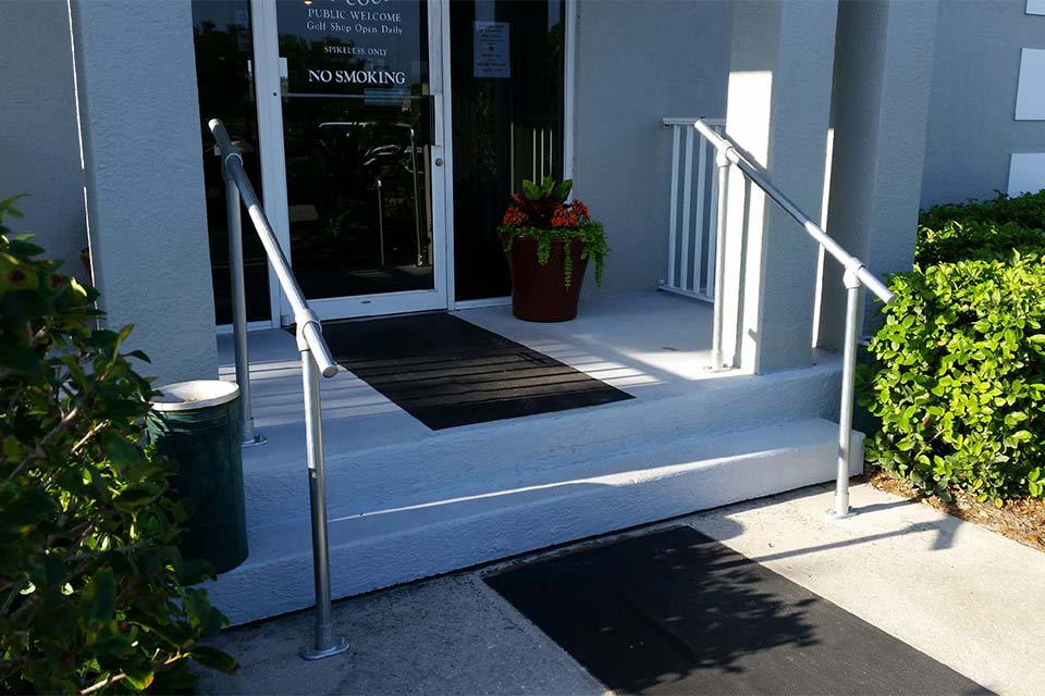 Handrail for business entrance