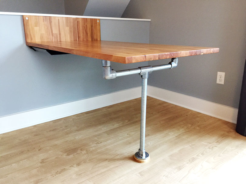 Diy Ikea Wall Floor Mounted Table, Desk That Folds Into Wall Ikea