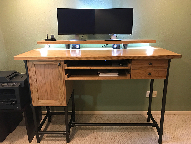 Diy Pipe Standing Desk With Drawer, Diy Pipe Computer Desk Plans