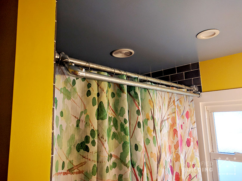 Diy Double Shower Curtain Rod With, Double Shower Curtain