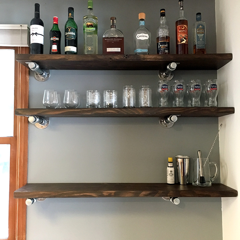 Diy Floating Pipe Shelves With Step By, How To Make Shelves With Pipe Fittings