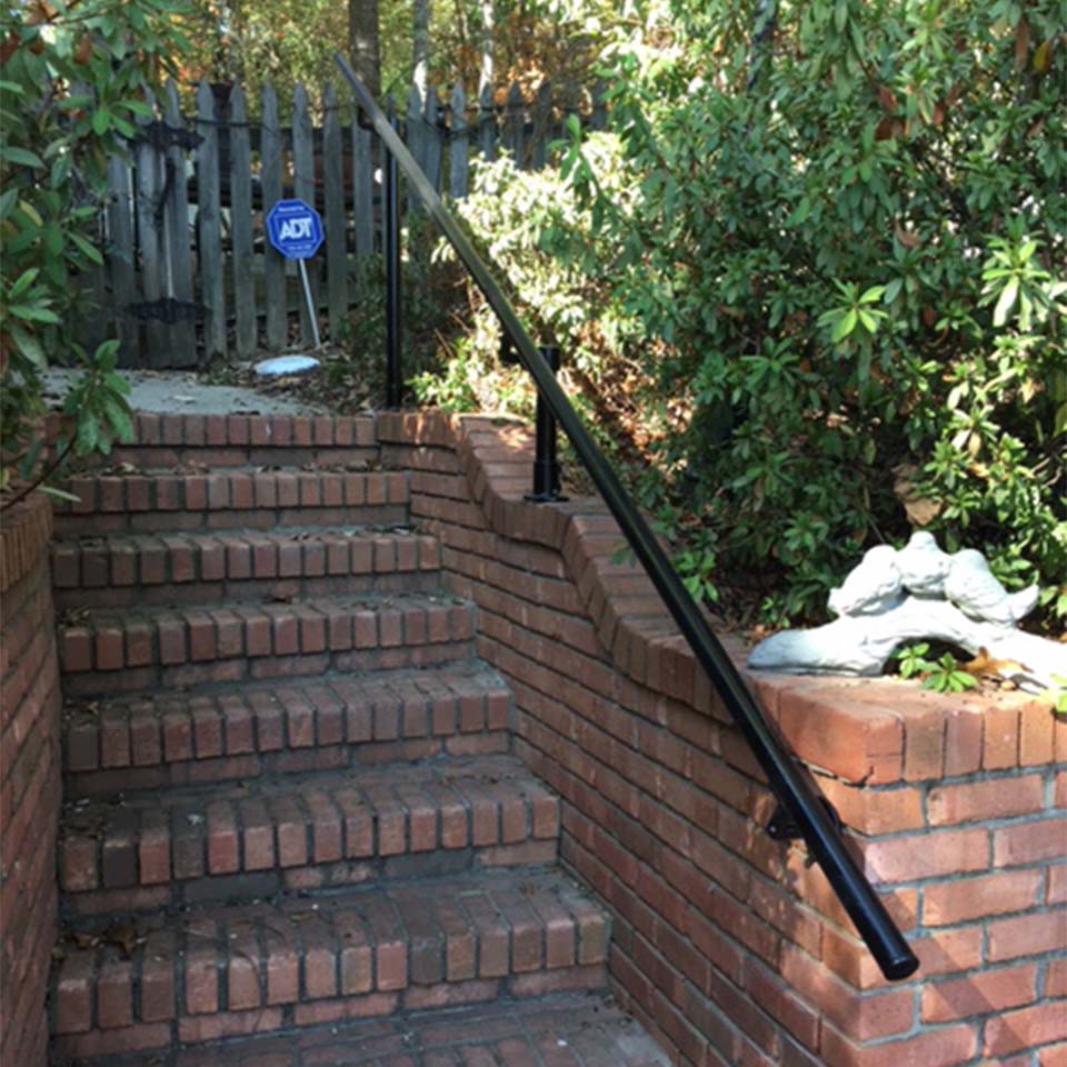  Handrails for Stairs with a Brick Retaining Wall