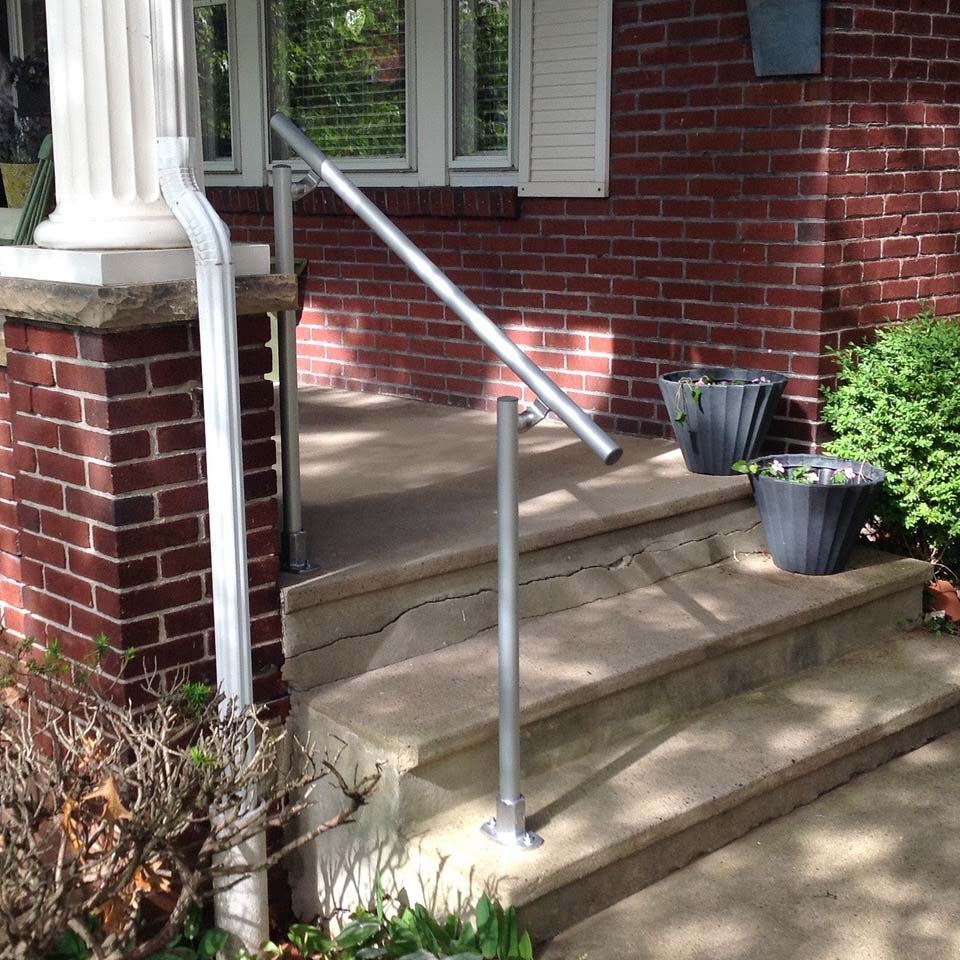 Front Porch Stair Railing with Pots