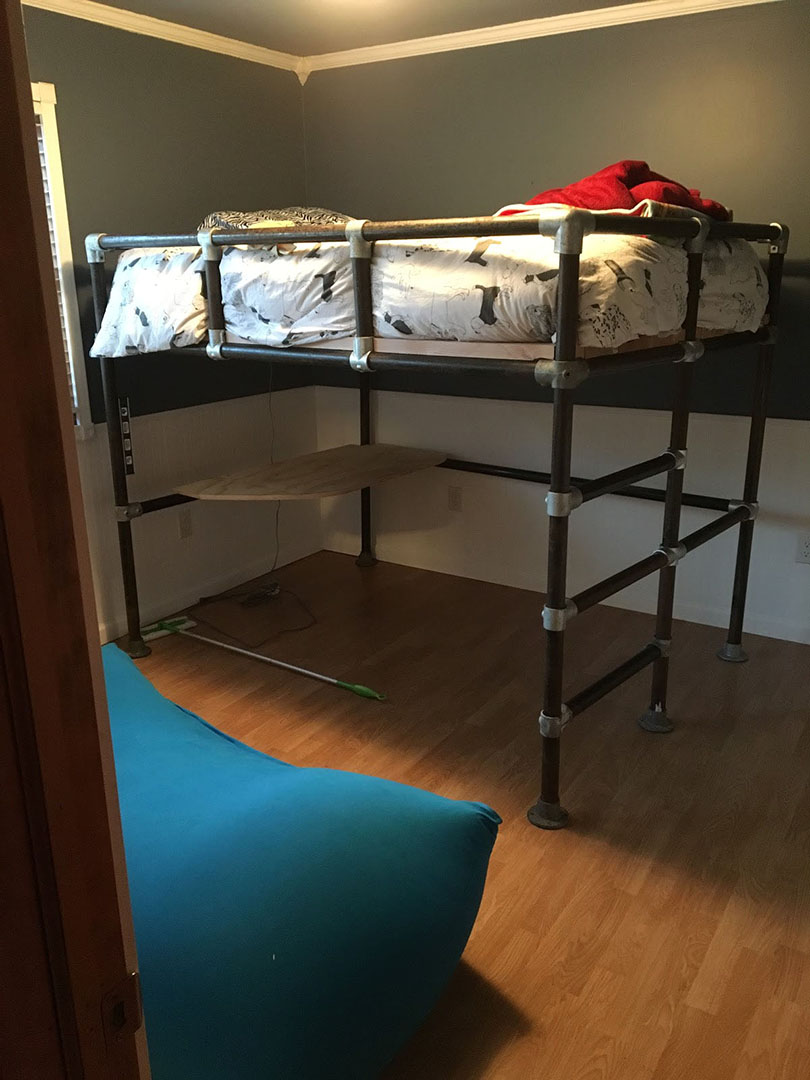 40 Diy Loft Bed Ideas Built With, Lofted Bunk Bed Couch Desk Storage Area