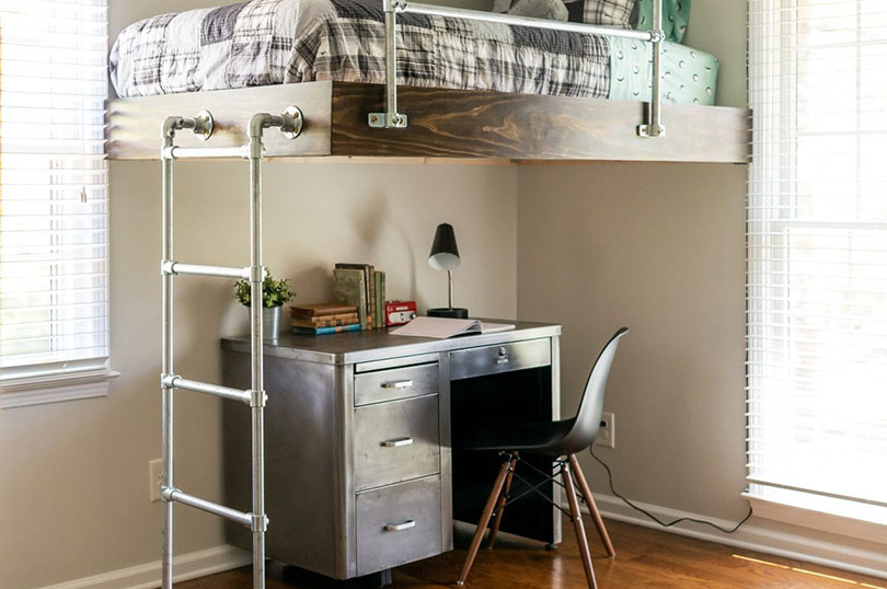 40+ DIY Loft Bed Ideas Built with Industrial Pipe | Simplified Building