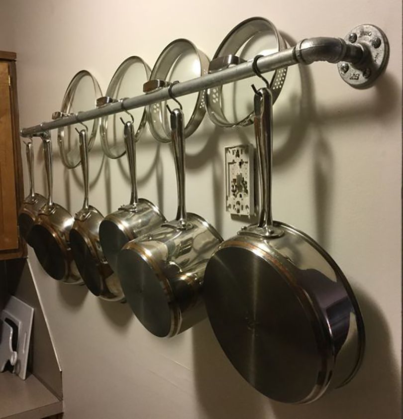 wall mounted pipe pantry