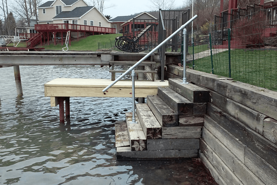 Lake Access Stairs with Handrail