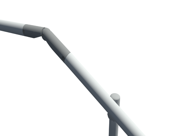 Classic Offset Handrail with Landing Render 4