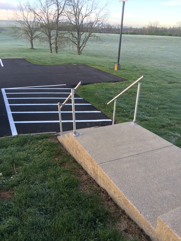 Parking Lot Steps Handrail
