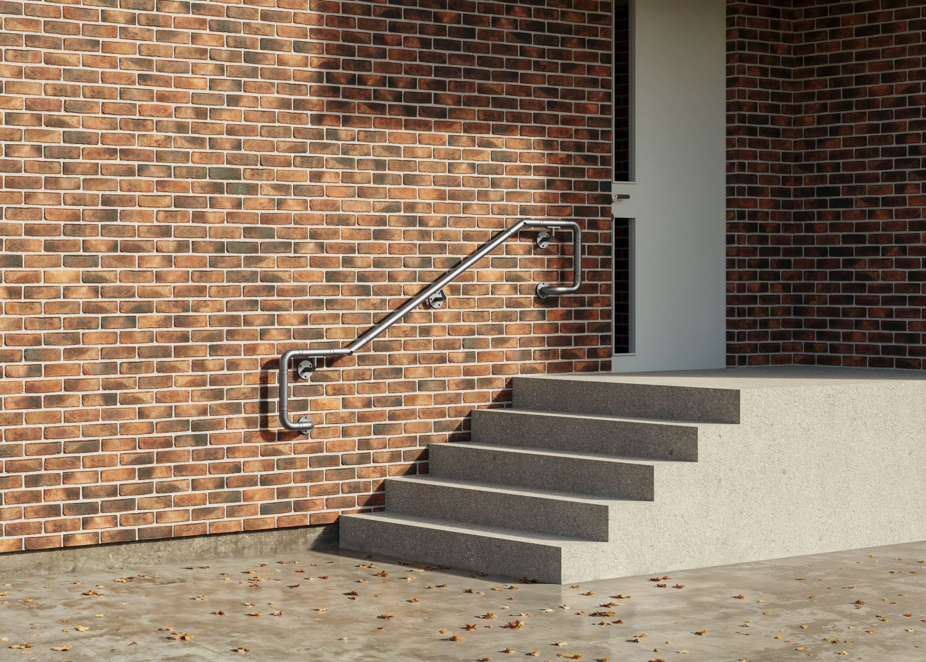 Wall Mounted ADA Railing with D Return