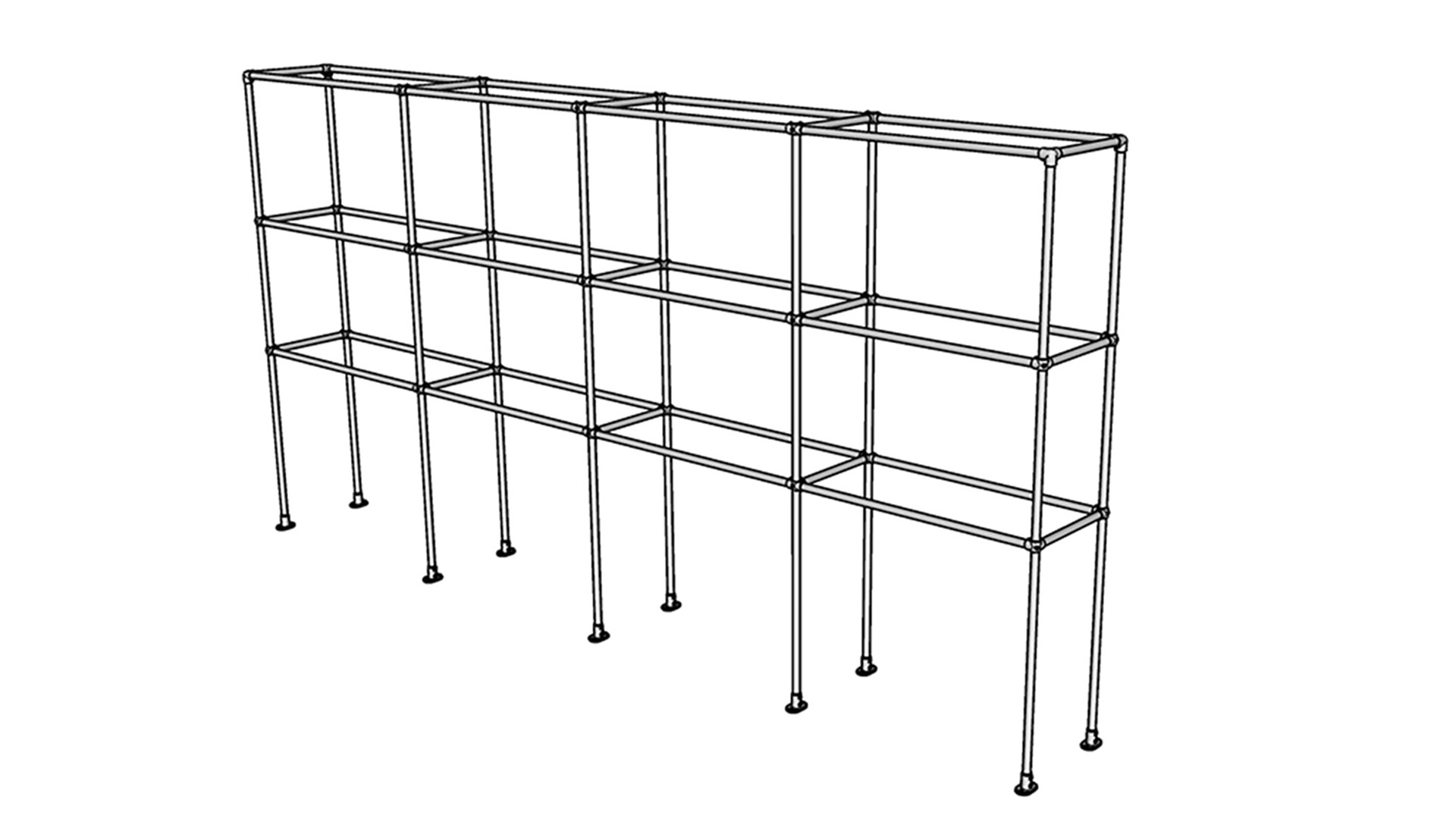 Triple Tier Clothing Racks for Warehouses