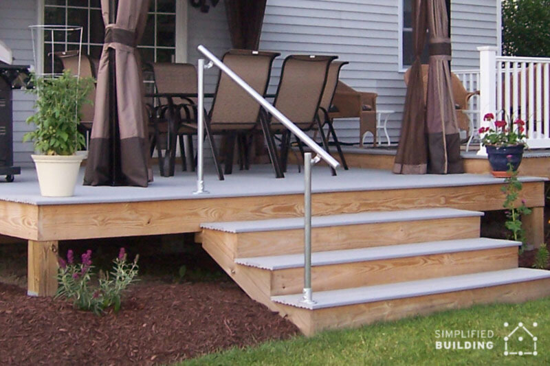 Wood Deck Stair Railing