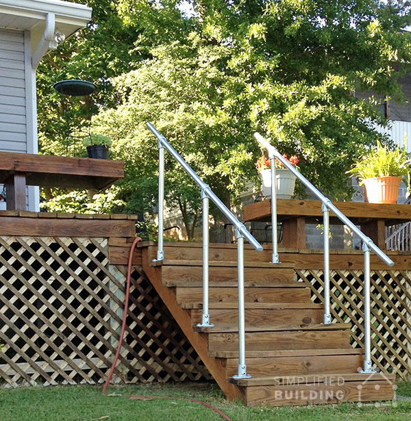 Long Wooden Stairs Railing